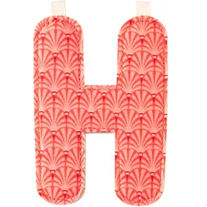 Lettre en tissu à suspendre réversible H (9,5 cm)