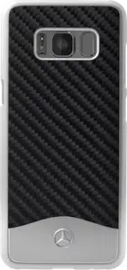 Mercedes-Benz Wave V Coque en carbone véritable et aluminium pour Samsung Galaxy S8, Noir