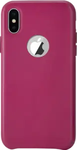 Coque en Cuir Véritable Fabriquée à la Main pour Apple iPhone X, Rose Fuchsia
