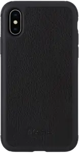 Coque robuste en cuir véritable pour Apple iPhone X/XS, Noir de jais
