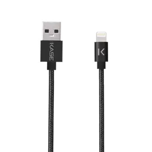 Câble Lightning® certifié MFi Apple vers USB tressé métallisé Charge/Sync (2M), Noir