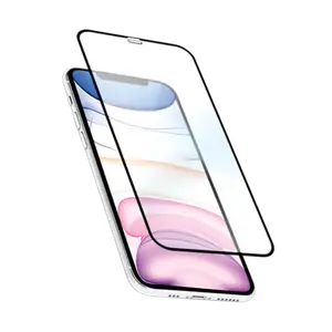 Protection d'écran antibactérienne en verre trempé ultra-résistant à bords incurvés pour Apple iPhone X/XS/11 Pro, Noir