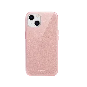Coque slim pailletée étincelante pour Apple iPhone 13, Or Rose