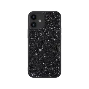 Coque Bling Strass pour Apple iPhone 12 mini, Noir Minuit