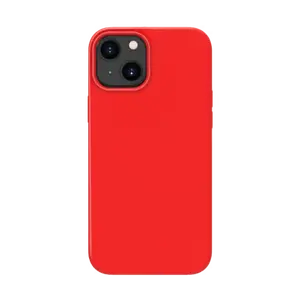 Coque antichoc en gel de silicone doux pour Apple iPhone 13, Rouge Ardent