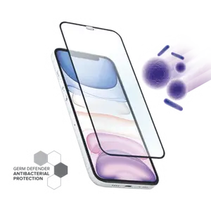Protection d'écran antibactérienne en verre trempé ultra-résistant (100% de surface couverte) pour Apple iPhone 12 mini, Noir