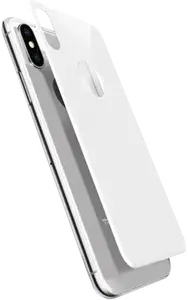 Protection arrière en verre trempé bord à bord incurvé (avec protecteur objectif caméra) pour Apple iPhone X, Blanc argenté