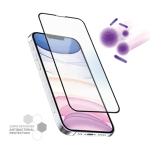 Protection d'écran antibactérienne en verre trempé ultra-résistant (100% de surface couverte) pour Apple iPhone 13/13 Pro, Noir
