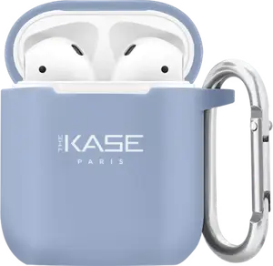 (O)Coque Apple AirPods en gel de silicone doux, Lilas Bleu