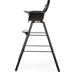 Kit de pieds longs pour chaise haute Evolu + repose-pieds en bois naturel noir et or