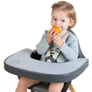Tablette de repas amovible + protection pour chaise haute Evolu 2 ou Evolu One.80° gris anthracite