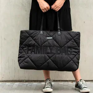 Sac à langer à anses Family bag matelassé noir