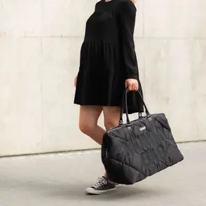 Sac à langer à anses Mommy bag matelassé noir