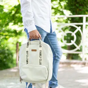 Sac à dos à langer Family club signature blanc cassé