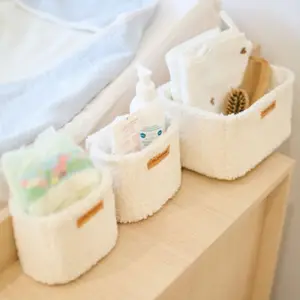 Lot de 3 paniers à suspendre table à langer Teddy écru