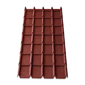 Plaque métal Easy-tuile Linéa 113 x 86 cm rouge (vendue à la plaque)