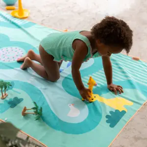 Serviette de plage 2 en 1 Safari (180 x 100 cm)