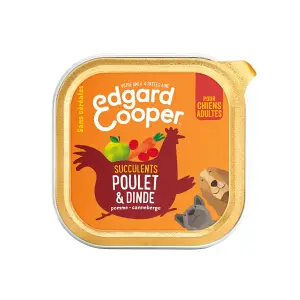 EDGAR & COOPER Barquette pâté poulet dinde pour chien adulte 100g