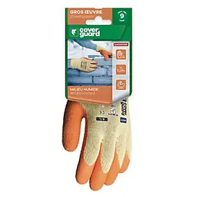 Gants de manutention revêtement latex Coverguard orange taille 9 (L)