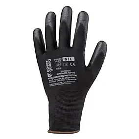 Gants pour manutention et travaux de précision eurolite Coverguard noir - Taille 9 (L) vendus par 5 pièces