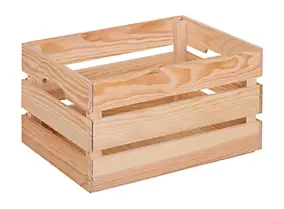 Caisse de rangement rectangulaire en pin massif taille L