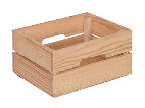 Caisse de rangement rectangulaire en pin massif taille M
