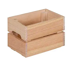 Caisse de rangement rectangulaire en pin massif taille S