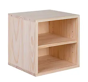 Bloc avec tablette en pin massif pour étagère cube