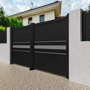 Portail aluminium battant "Sitia" 3 m gris anthracite