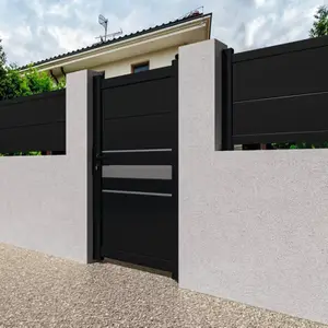 Portillon aluminium battant "Sitia" 1 m gris anthracite