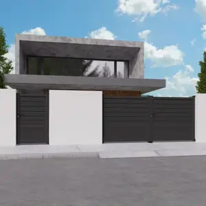 Portillon aluminium "cortes" gris - l. 1 m