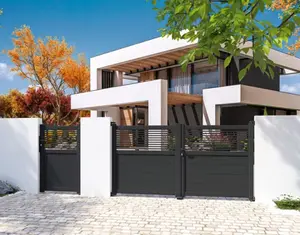 Portail battant aluminium "Santar" 3m gris
