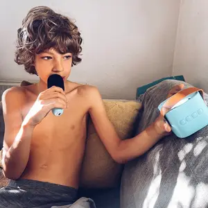 Boîte karaoké enceinte et micro Bleu