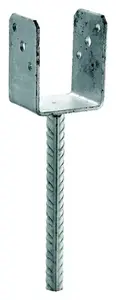 Pied pour poteau vérandas terrasses de type U H. totale 376,5 mm