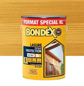 Lasure bois extérieur chêne clair satin hydrofuge 6 L