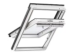 Fenêtre de toit à rotation VELUX Confort Everfinish GGU 0076 MK04 - PVC blanc L.78 x H.98 cm