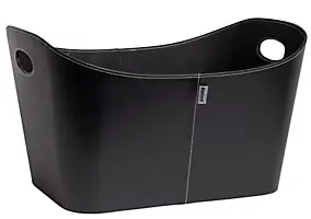 Panier à bûches en cuir Aduro Baseline noir
