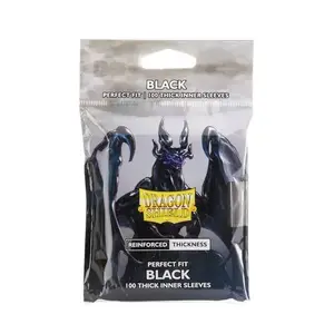 100 Sous-pochettes Perfect Fit Format Standard Thick Black - Dragon Shield
