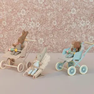 Poussette double Bébés Souris bleu