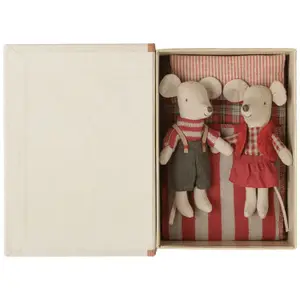 Coffret souris jumelles petite sœur et petit frère de Noël
