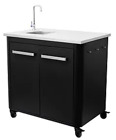 Cuisine d'extérieur Cozze® 90 avec évier, robinet et plan de travail en inox H.90 cm
