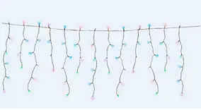 Guirlande lumineuse rideau connectée 100 LED multicolores intérieur et extérieur L.190 cm - 8,4W RGB câble transparent IP44