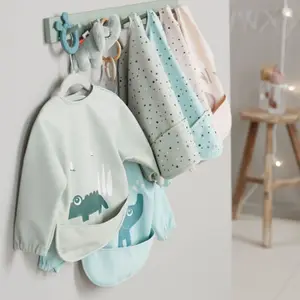 Bavoir manches avec poche Happy dots Vert