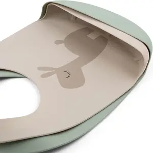Lot de 2 bavoirs en silicone Lalee Sable et Vert
