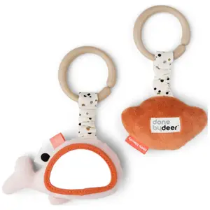 Lot de 2 jouets d'éveil à suspendre Wally rose