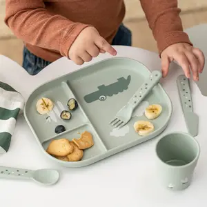 Assiette à compartiments Croco Vert