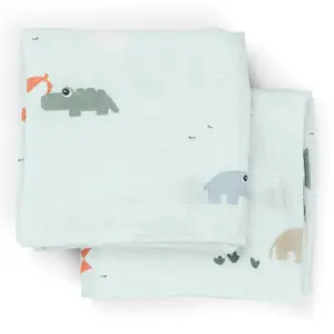Lot de 2 langes Playground Bleu (65x65 cm)