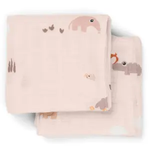 Lot de 2 langes Playground Rose (65x65 cm)