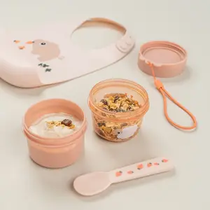 Boîte à goûter double petit Tiny farm Rose
