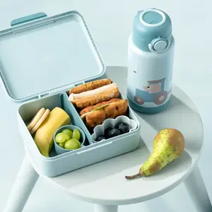 Boîte à goûter avec séparateur Tiny farm Bleu